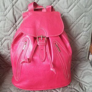 Moroccan Red Leather Travel Backpack